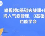 短视频0基础实战课+直播间人气必修课,0基础小白也能学会-资源云
