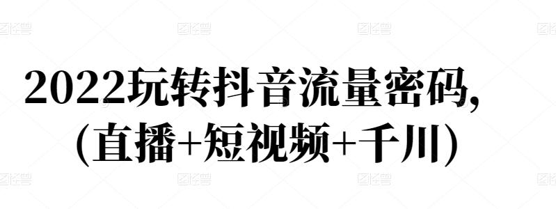 2022玩转抖音流量密码，(直播+短视频+千川)-资源云