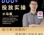 小马哥-Dou+投放实操课,抖加投放,随心推,付费起号逻辑,打破低播放转化-资源云