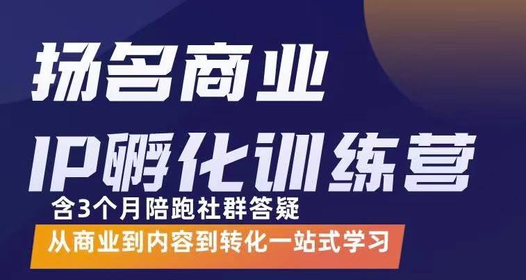 杨名商业IP孵化训练营，从商业到内容到转化一站式学 价值5980元-资源云