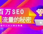 SEO实操培训:玩转百万SEO流量,助力站长快速提升流量(搜外三木大神分享课)-资源云
