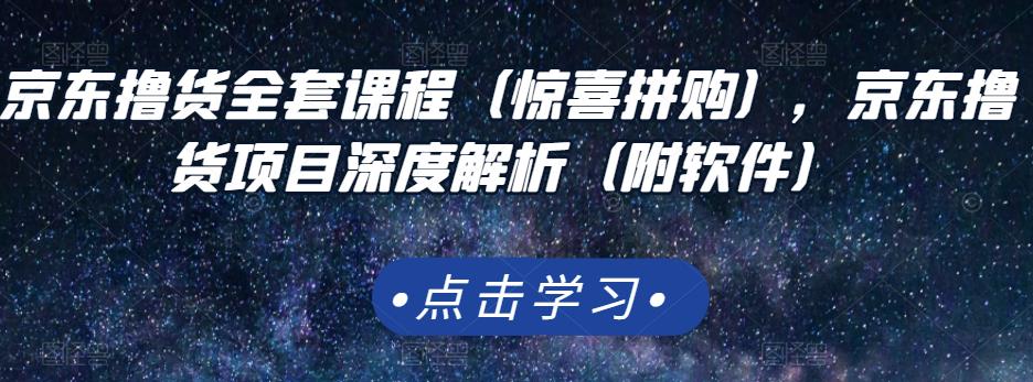 京东撸货全套课程（惊喜拼购），京东撸货项目深度解析（附软件）-资源云