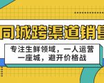 同城跨渠道销售，专注生鲜领域，一人运营一座城，避开价格战-资源云