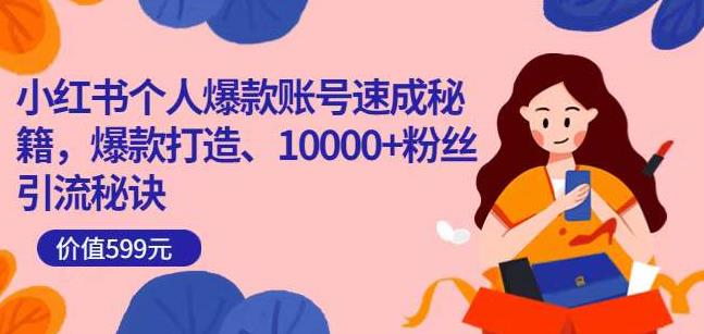 小红书个人爆款账号速成秘籍，爆款打造、10000+粉丝引流秘诀-资源云