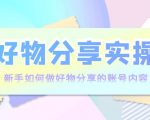 好物分享实操:新手如何做好物分享的账号内容,实操教学-资源云