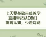 七天零基础带货教学,直播带货从0到1,提高认知,少走弯路-资源云