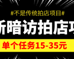 最新暗访拍店信息差项目,单个任务15-35元(不是传统拍店项目)-资源云