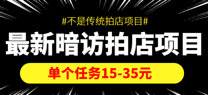 最新暗访拍店信息差项目，单个任务15-35元（不是传统拍店项目）-资源云