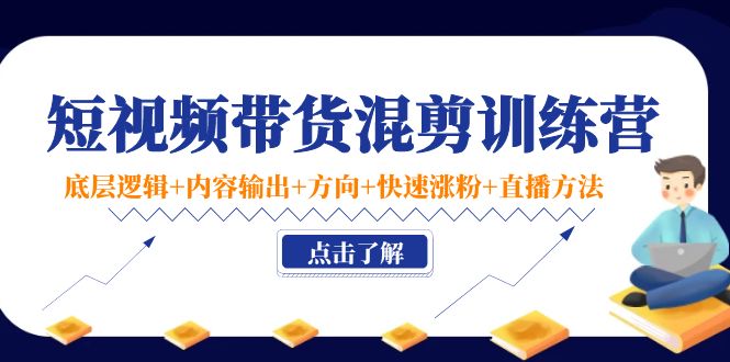 短视频带货混剪训练营：底层逻辑+内容输出+方向+快速涨粉+直播方法-资源云