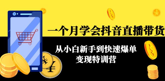 一个月学会抖音直播带货：从小白新手到快速爆单变现特训营(63节课)-资源云