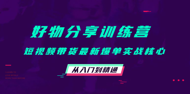 好物分享训练营：短视频带货最新爆单实战核心，从入门到精通-资源云