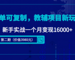 简单可复制，教辅项目新玩法，新手实战一个月变现16000+（第二期）-资源云