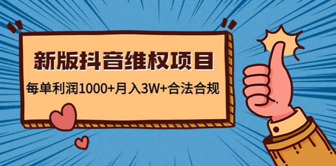 新版抖音维全项目：每单利润1000+月入3W+合法合规-资源云