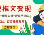 小说推文训练营：引流技巧+爆款实操+矩阵号玩法，百倍效益、百万播放秘笈-资源云