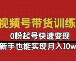 视频号带货训练营:0粉起号快速变现,新手也能实现月入10w+-资源云