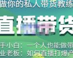 硬核传媒·直播带货(私人教练),实操实战教学,通俗易懂,学完后新手小白一个人也能做带货-资源云