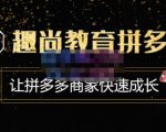 趣尚教育·拼多多运营实操VIP特训营,让拼多多商家快速成长-价值3180元-资源云