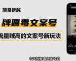 2023抖音快手毒文案新玩法,牌匾文案号,起号快易变现-资源云