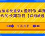 电脑系统重装U盘制作,年赚30W的长期项目【详细教程】-资源云