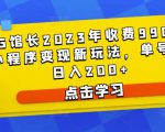 D1G馆长2023年收费990的抖音小程序变现新玩法,单号轻松日入200+-资源云