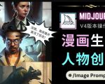 Midjourney V4版本操作教程：2个简单参数，完成漫画生成，人物创建-资源云
