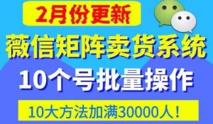 微信矩阵卖货系统,多线程批量养10个微信号,10种加粉落地方法,快速加满3W人卖货!-资源云