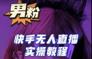 【男粉落地项目】零基础玩转男粉快手无人直播月入3w+，2023快手无人直播实操教程-资源云