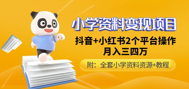 唐老师小学资料变现项目，抖音+小红书2个平台操作，月入数万元（全套资料+教程）-资源云