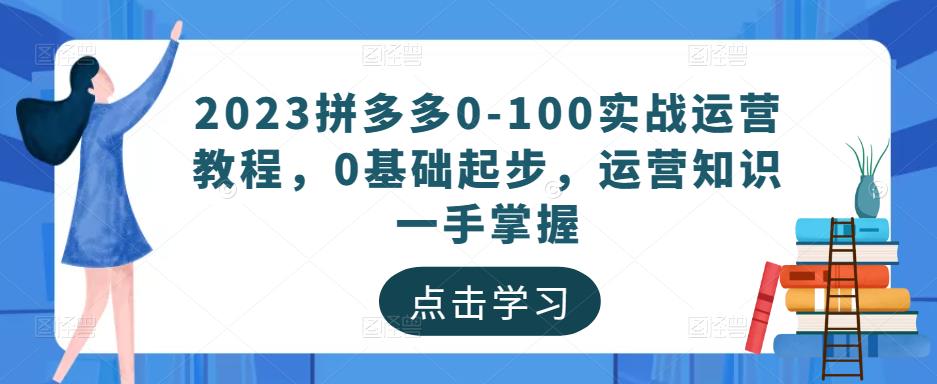 2023拼多多0-100实战运营教程，0基础起步，运营知识一手掌握-资源云