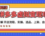 程哥拼多多虚拟变现项目:讲解开店流程-实操-选品-上架-自动发货等-资源云