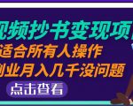 黄岛主中视频抄书变现项目:适合所有人操作,当副业月入几千没问题!-资源云