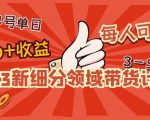 2023新细分领域带货计划：单号单日1000+收益不难，每人可操作3-5个账号-资源云