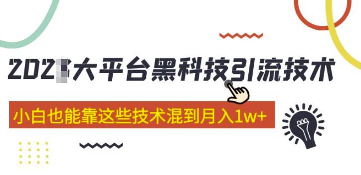大平台黑科技引流技术，小白也能靠这些技术混到月入1w+(2022年的课程）-资源云