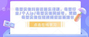 母婴实体抖音运营实操课,母婴行业/个人ip/母婴实体同城号,帮助母婴实体在短视频做出新增长-资源云