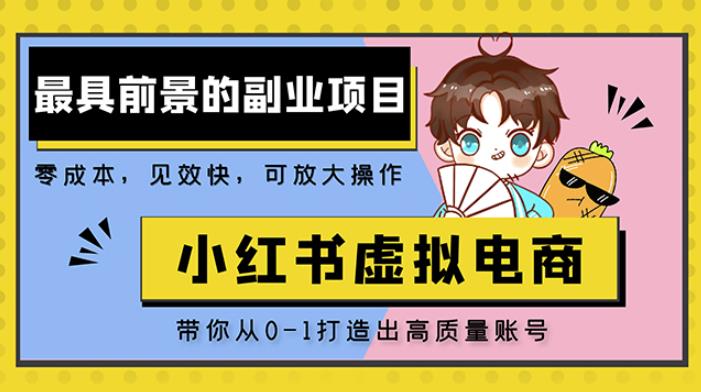 小红书蓝海大市场虚拟电商项目，手把手带你打造出日赚2000+高质量红薯账号-资源云