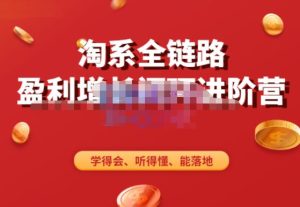 淘系全链路盈利增长闭环进阶营,融合全店动销,学得会、听得懂、能落地!-资源云