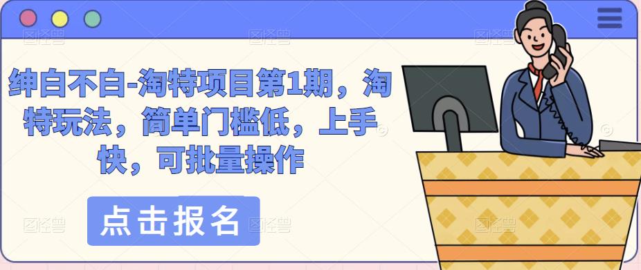 绅白不白-淘特项目第1期，淘特玩法，简单门槛低，上手快，可批量操作-资源云