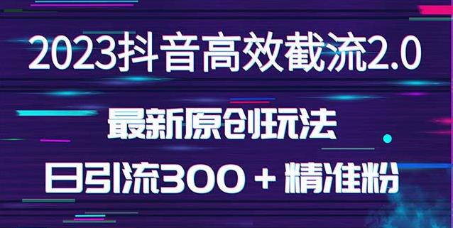 日引300＋创业粉，独家抖音高效截流2.0玩法（价值1280）-资源云
