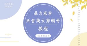 抖音快手暴力涨粉美女混剪视频教程,百分百过原创图片教程!附带违规申诉方法-资源云