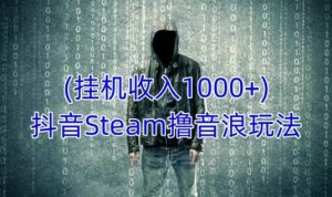 抖音Steam撸音浪玩法，挂机一天收入1000+不露脸 不说话 不封号 社恐人群福音-资源云