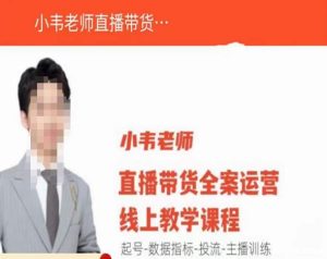 小韦老师直播带货运营线上教学,起号-数据指标-投流-主播训练-资源云