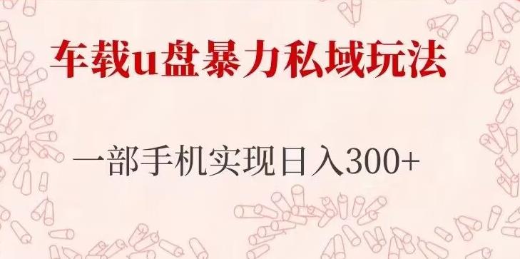 车载u盘暴力私域玩法，长期项目，仅需一部手机实现日入300+-资源云