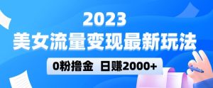 2023美女流量变现最新玩法,0粉撸金,日赚2000+,实测日引流300+-资源云