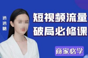 2023最新透糖短视频流量破局必修课——商家必学-资源云