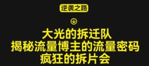 大光的拆迁队(30个片),揭秘博主的流量密码,疯狂的拆片会-资源云