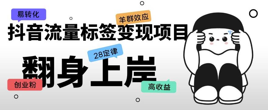 抖音流量标签变现项目，抖音创业粉轻松转化，单价高收益简单-资源云