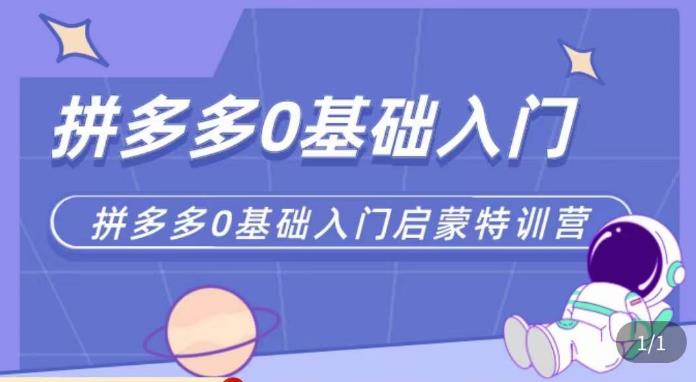 六一电商·拼多多运营0-1实操特训营，拼多多从基础到进阶的可实操玩法-资源云