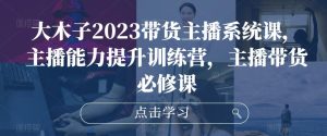 大木子2023带货主播系统课,主播能力提升训练营,主播带货必修课-资源云