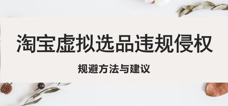 淘宝虚拟违规侵权规避方法与建议，6个部分详细讲解，做虚拟资源必看-资源云