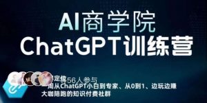 AI商学院·ChatGPT训练营，从0-1从小白到专家，边玩边赚，保姆级课程（视频+文档）-资源云